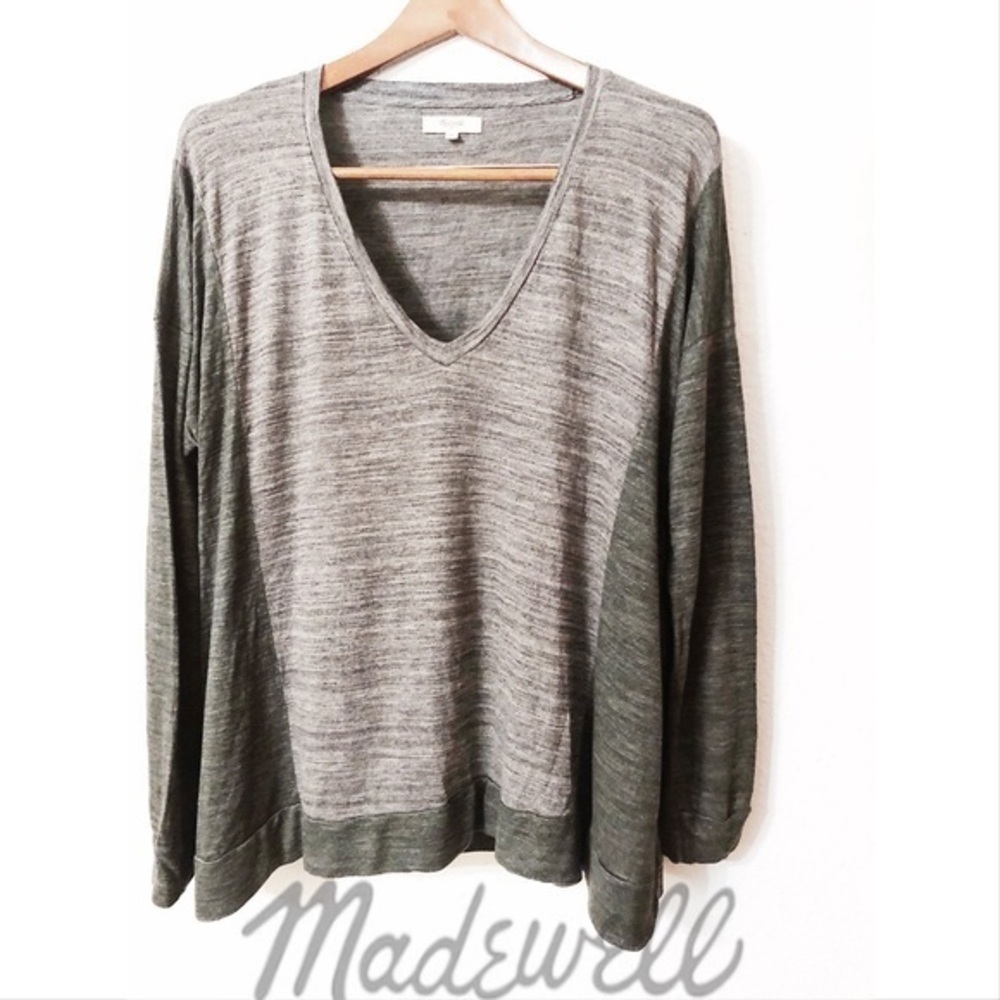 Madewell marled color block top nwot